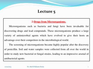 2- Drugs from Microorganisms.