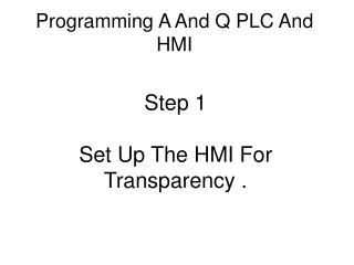 Programming A And Q PLC And HMI