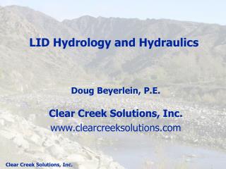 LID Hydrology and Hydraulics