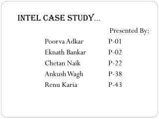 INTEL Case Study …