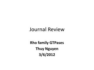Journal Review