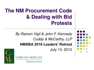The NM Procurement Code &amp; Dealing with Bid Protests