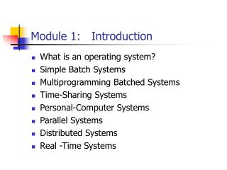 Module 1: Introduction