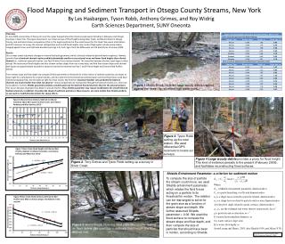 Flood Mapping and Sediment Transport in Otsego County Streams, New York