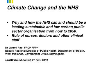 Climate Change and the NHS