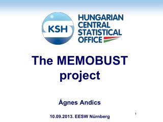 The MEMOBUST project Ágnes Andics 10.09.2013. EESW Nürnberg