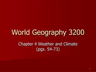 World Geography 3200