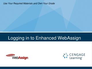 Logging in to Enhanced WebAssign