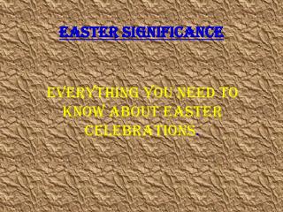 Easter Significance