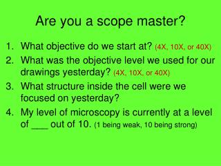 Are you a scope master?