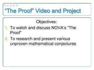 “The Proof” Video and Project