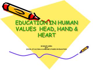 EDUCATION IN HUMAN VALUES HEAD, HAND &amp; HEART
