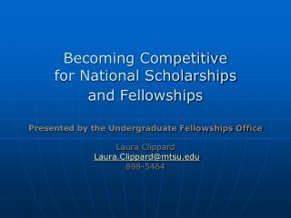 Becoming Competitive for National Scholarships and Fellowships