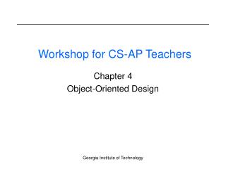 Workshop for CS-AP Teachers