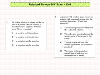 Released Biology EOC Exam - 2009