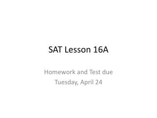 SAT Lesson 16A