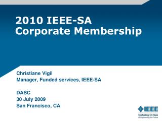 2010 IEEE-SA Corporate Membership