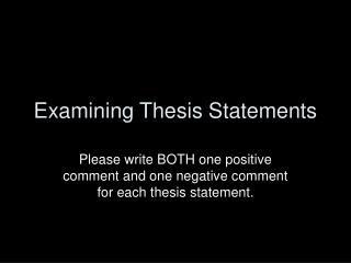 Examining Thesis Statements