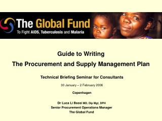 Guide to Writing The Procurement and Supply Management Plan