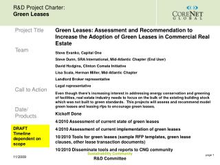 R&amp;D Project Charter: Green Leases