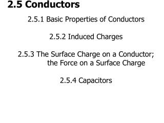 2.5 Conductors