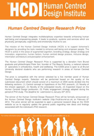 Human Centred Design Research Prize
