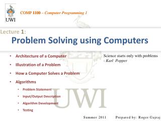 Problem Solving using Computers