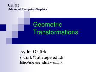Geometric Transformations