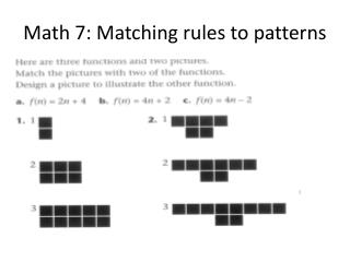 Math 7: Matching rules to patterns