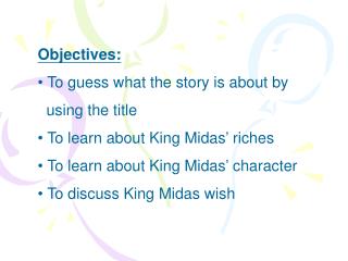 Objectives: To guess what the story is about by using the title
