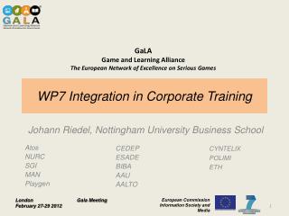 WP7 Integration in Corporate Training
