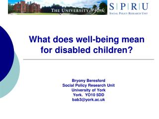 What does well-being mean for disabled children?