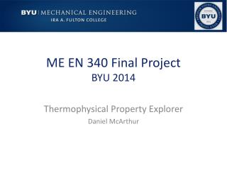 ME EN 340 Final Project BYU 2014