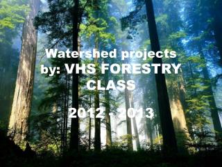 Watershed projects by: VHS FORESTRY CLASS