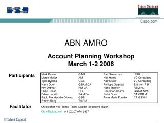 Account Planning Workshop March 1-2 2006