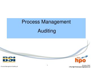 Process Management Auditing