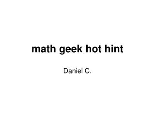 math geek hot hint