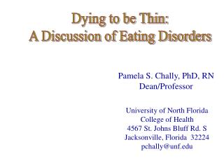 Dying to be Thin: A Discussion of Eating Disorders