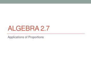 Algebra 2.7