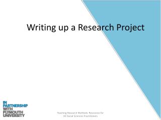 Writing up a Research Project
