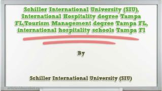 ppt 44293 Schiller International University SIU International Hospitality degree Tampa FL Tourism Management degree Tamp