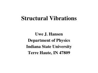 Structural Vibrations