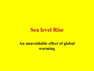 Sea level Rise