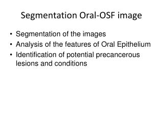 Segmentation Oral-OSF image