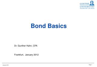 Bond Basics