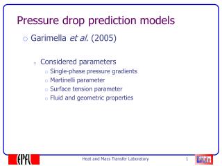 Pressure drop prediction models