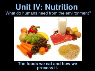 Unit IV: Nutrition