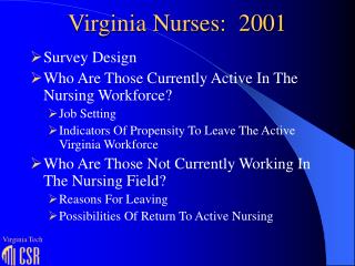 Virginia Nurses: 2001