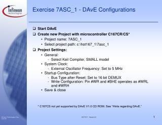 Exercise 7ASC_1 - DAvE Configurations
