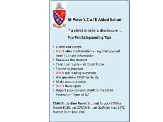 St Peter’s C of E Aided School